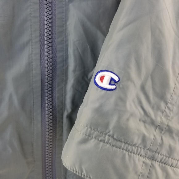 Champion C Logo Sherpa Lined Coaches Jacket Gray - Picture 4 of 6